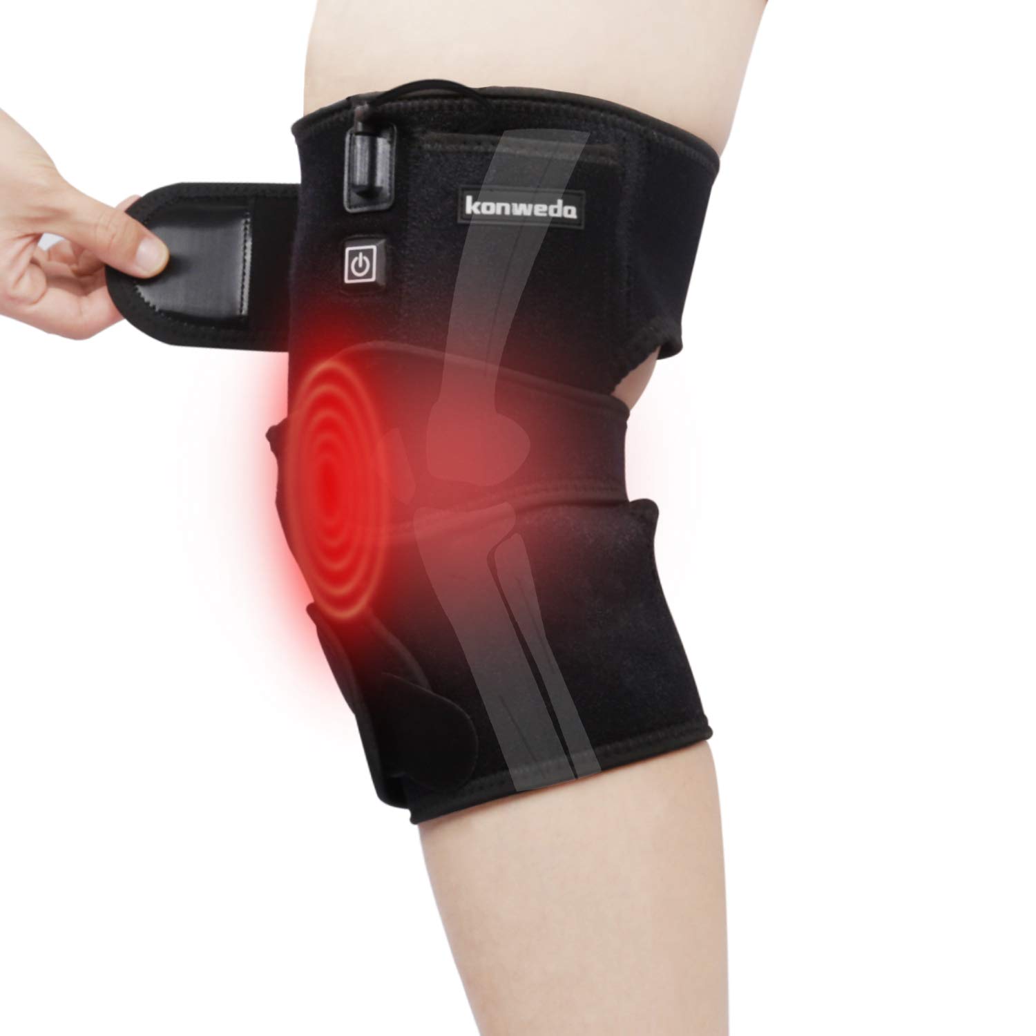 KONWEDA Heating Knee Pad, Heated Knee Brace Wrap Knee
