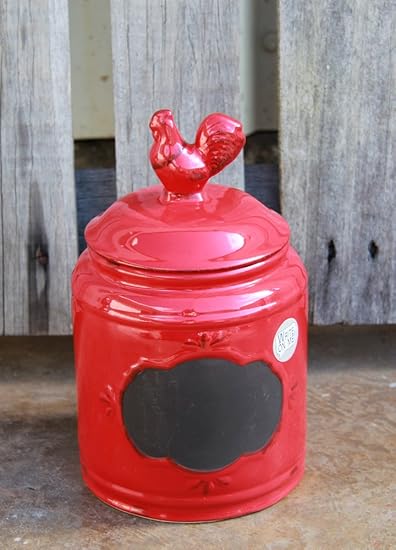Amazon.com: Home Essentials 68099 Rooster Red Small 84 oz Canister