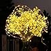 Icicle Starry Solar String Lights, 26 ft 120 LED Waterproof Fairy Copper Wire Lights for Christmas, Patio, Lawn, Garden, Wedding, Party and Valentines's Decorations (Warm white)