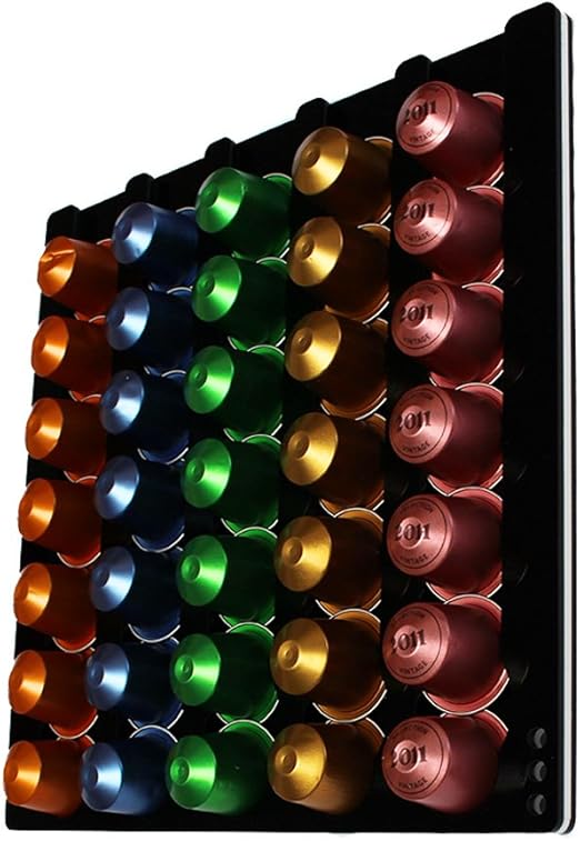 plexiartglass – Porta Cápsulas de pared negro para cápsulas nespresso: Amazon.es: Hogar