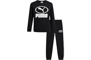 PUMA Boys Sweatpants Set - 2 Piece Soft Fleece Crewneck Pullover Boys Sweatshirts and Jogger Pants Kids Activewear Set (4-16)