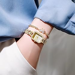 SENRUD Women Watch Fashion Rectangular Crystal