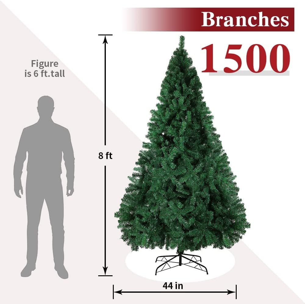 Condition photo showing New/Like New for ptlsy christmas tree 8ft premium artifical pine christmas tree with soild metal stand and decoration