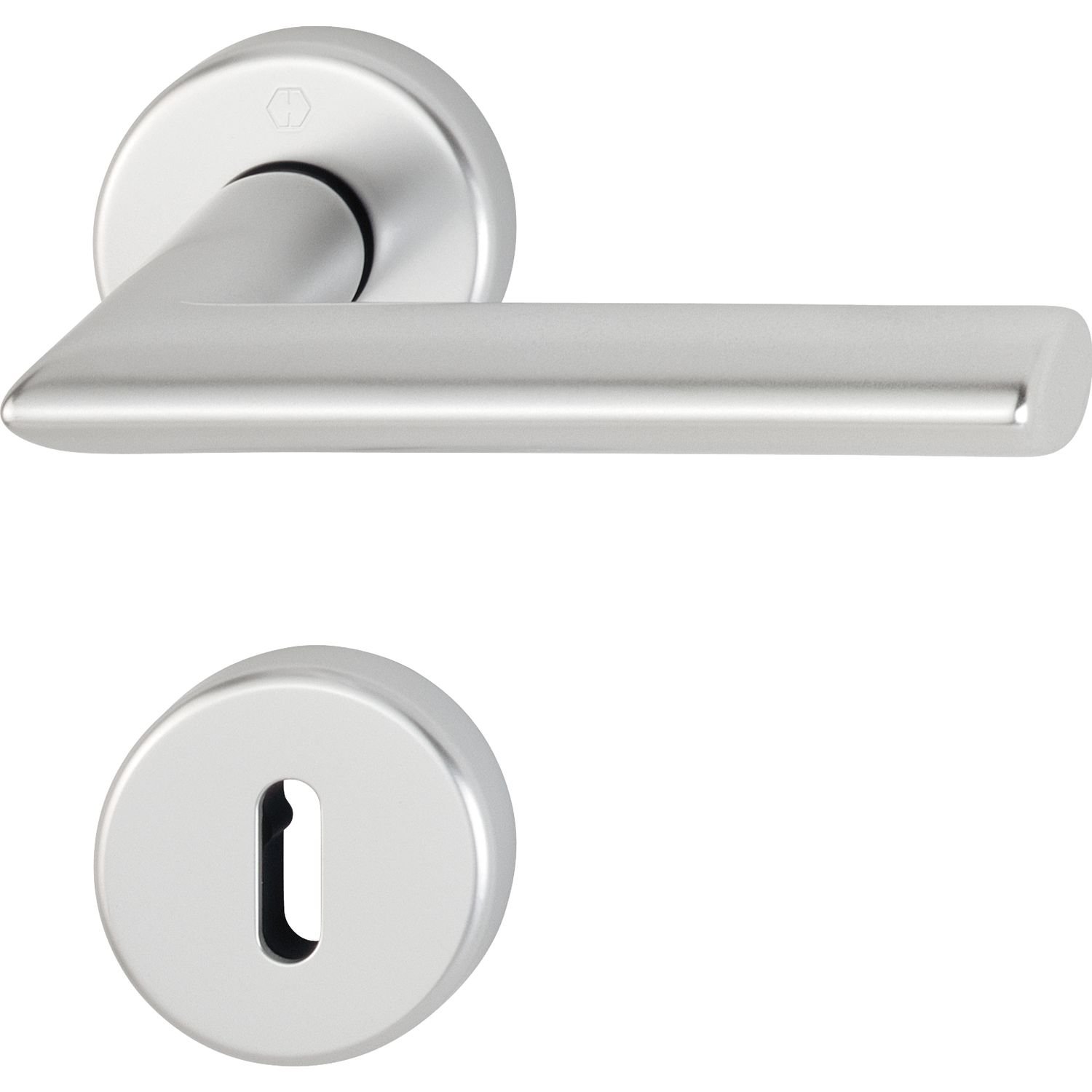 Hoppe Stockholm Door Handle Set with Rosette BB Deadlock anodised Silver, 2811106