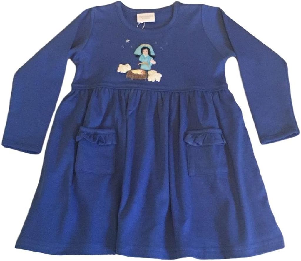 girls blue christmas dress