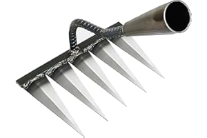 RETOONGKING Ironrake The Heavy-Duty Iron Weeding Rake,1pc Iron Rake for Gardening and Weeding with 5 Metal Tines,Weeding Rake for Sturdy Dethatching,Ironrake for Backyard Lawn Loosening Planting Weeding