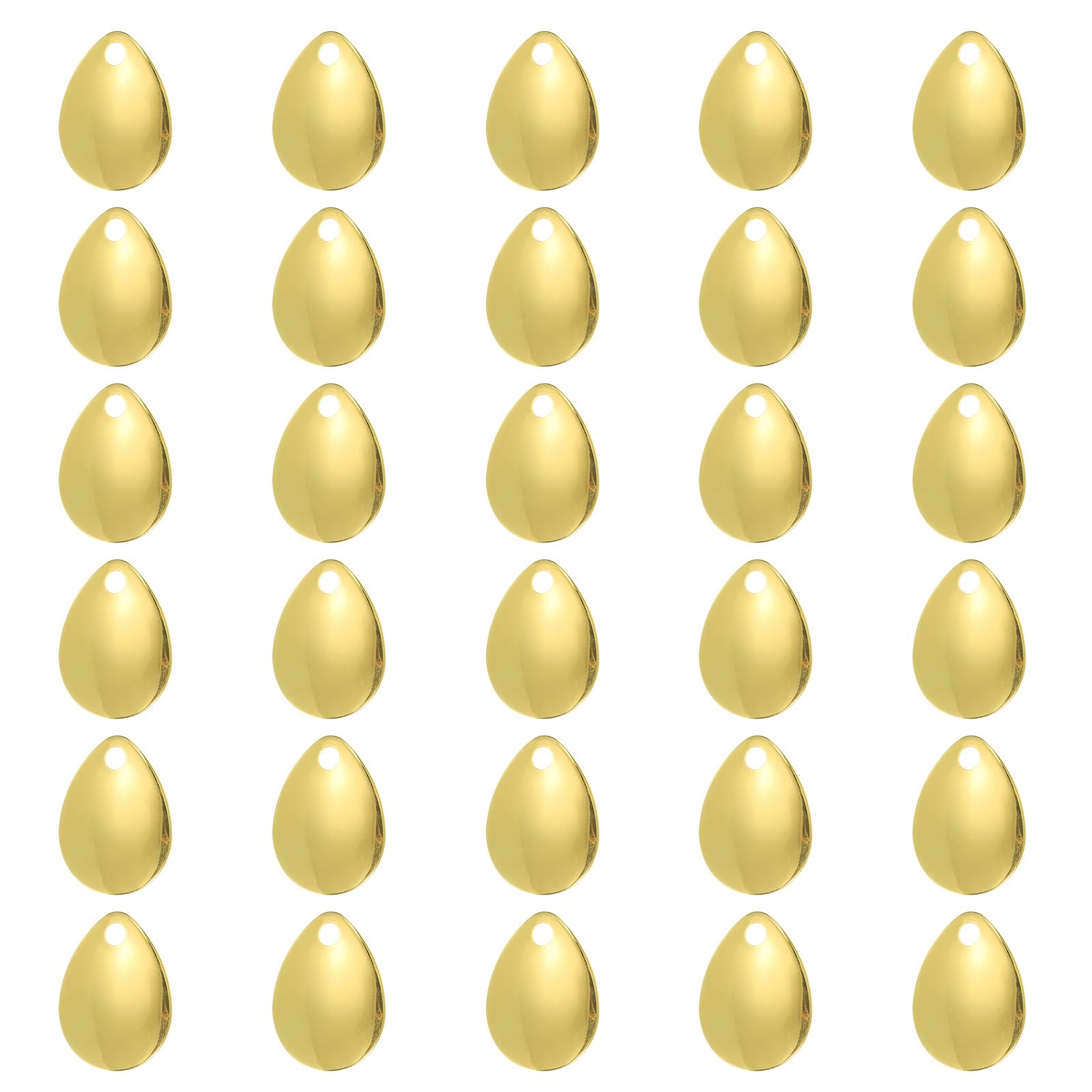 PATIKIL Fishing Lure Blades 0.9x0.6",30 Pack Willowleaf Lure Making for DIY Bait, Golden