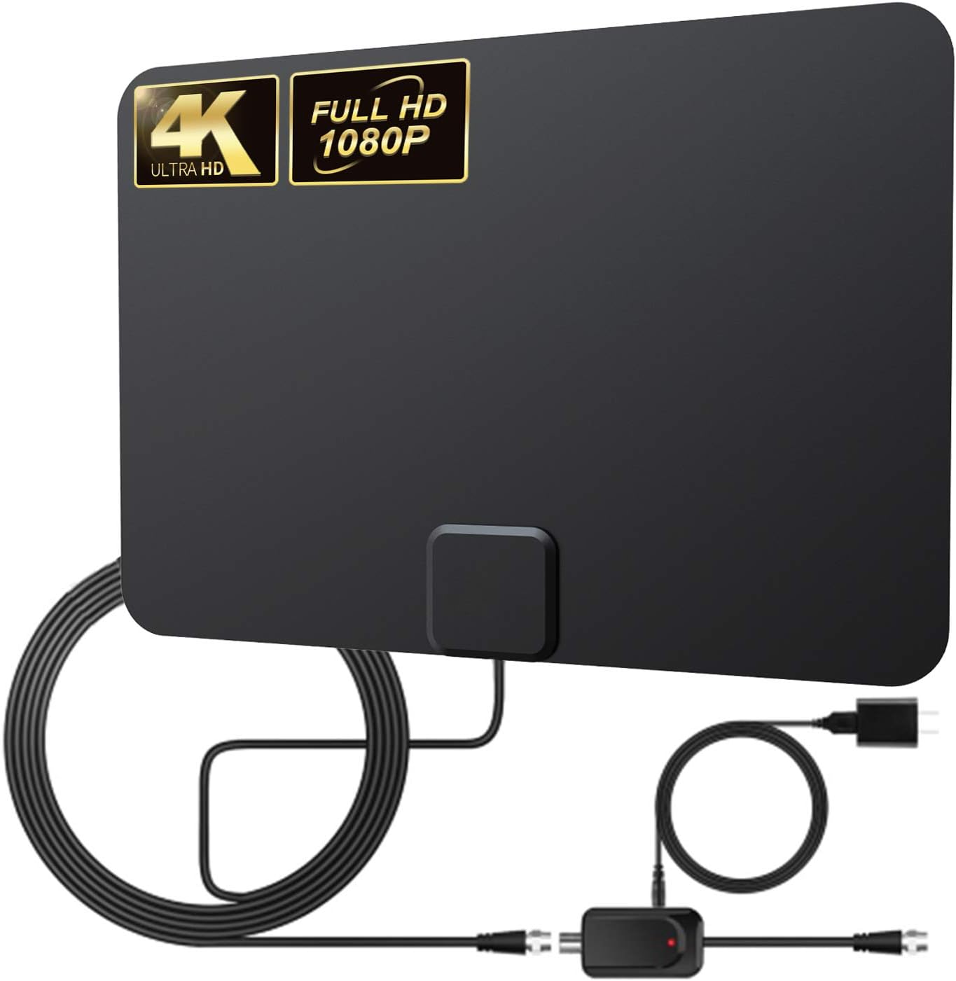 TV Antenna,Digital Indoor HD TV Antenna with Amplifier Signal Booster Up to 200 Mile Range- Support 4K 1080P Fire tv Stick and All TVs-17ft Coax HD TV Cable/AC Adapter: Electronics