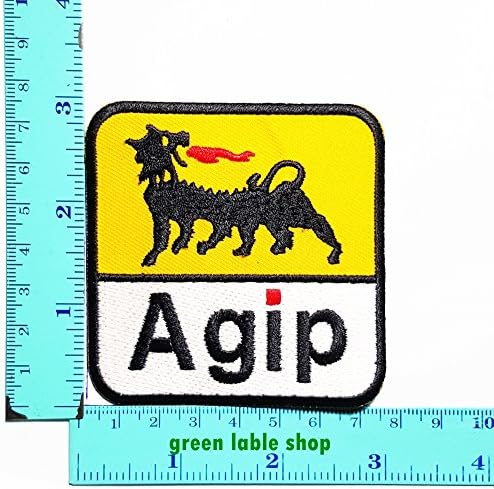 2 Pieces Agip World Racing Oil Motor Band Patch Logo Sew Iron on Embroidered Appliques Badge Sign Costume Send Free Registration