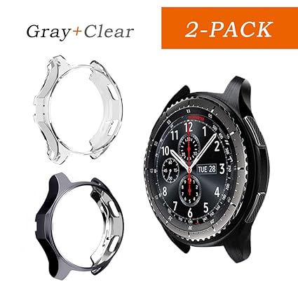 Cuteey Case for Samsung Gear S3 Frontier SM-R760,TPU Scractch-Resist Shock-Proof All-Around Protective Bumper Shell Protective Galaxy Watch SM-R800 ...
