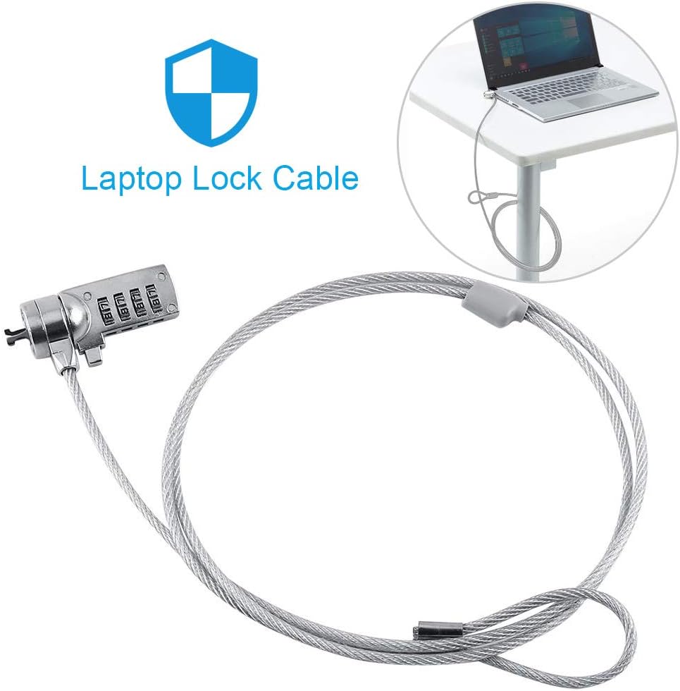 Oumij Combination Lock Security Cable Theft Deterrent Digital Password Durable Steel Locking Kit for Laptops Notebook