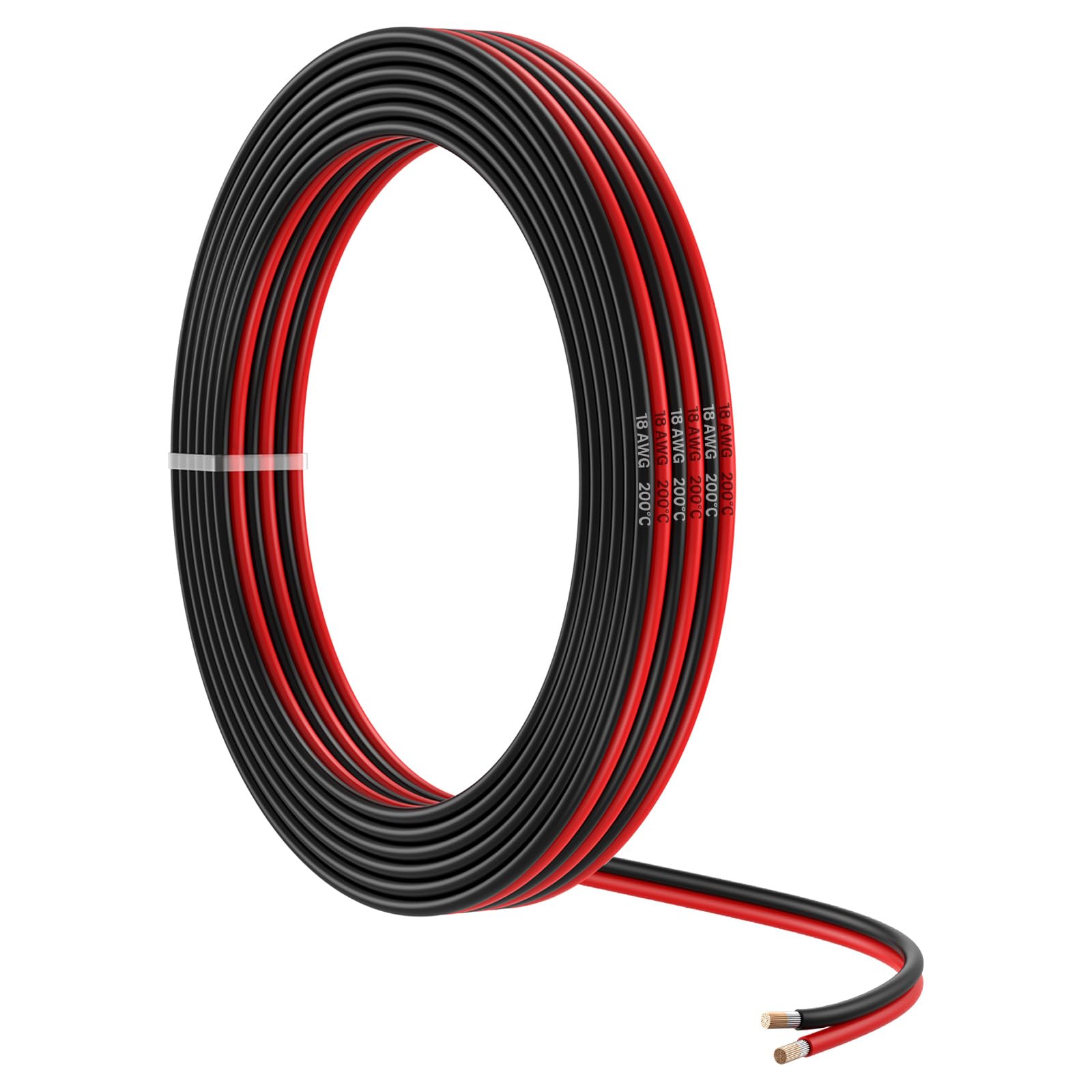 MMOBIEL 18 Gauge Electrical Wire Parallel - 18 AWG 32.8ft / 10m - Tinned Copper Cable - 2 Conductor for Automotive Wire - Led Strips, Audio/Speaker Wire, Low Voltage Landscape Lightning, Lamps