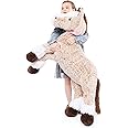 Tezituor 4ft Giant Horse Stuffed Animals, 47 inch Soft Horse Plush Hugging Pillow, Realistic Large Stuffed Brown Horse Plush Toys for Boys Girls