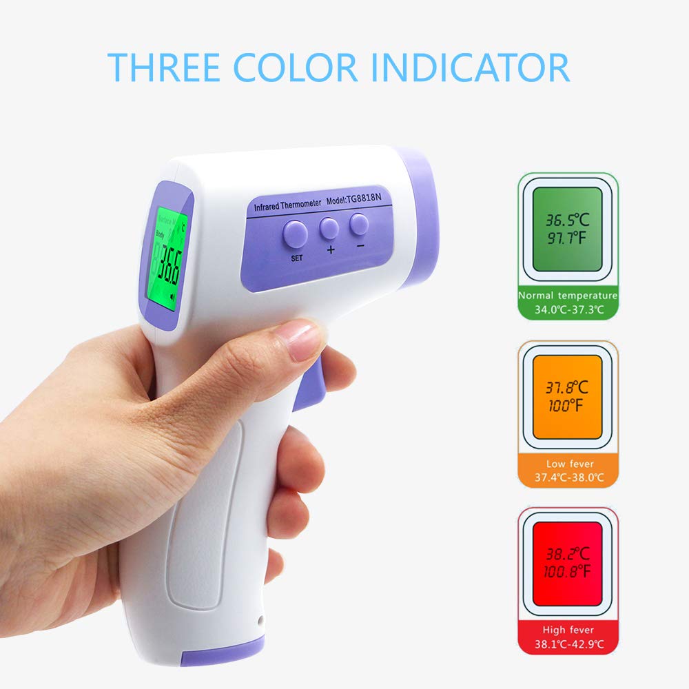 Amazon Infrared Thermometer Adult Forehead, NoTouch with Three Color