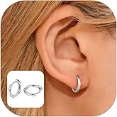 FaithHeart Sterling Silver Huggie Hoop Earrings for Women, Real S925 Hypoallergenic Lightweight Silver/Black/Gold/Rose Gold Huggie Hoops Everyday Sleeper Earring 8/10/12/14/16/18/20mm