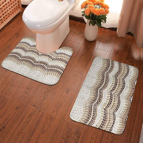 Alfombrilla de baño antideslizante, juego de alfombras de baño, diseño