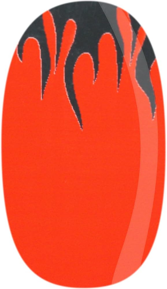 Skinz Nail Decals 24 Count Red with Silver Flames