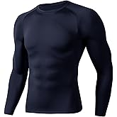 Compression Shirts for Men - Long Sleeve Black Workout Base Layer Athletic Gym Tops Quick Dry Running Undershirts