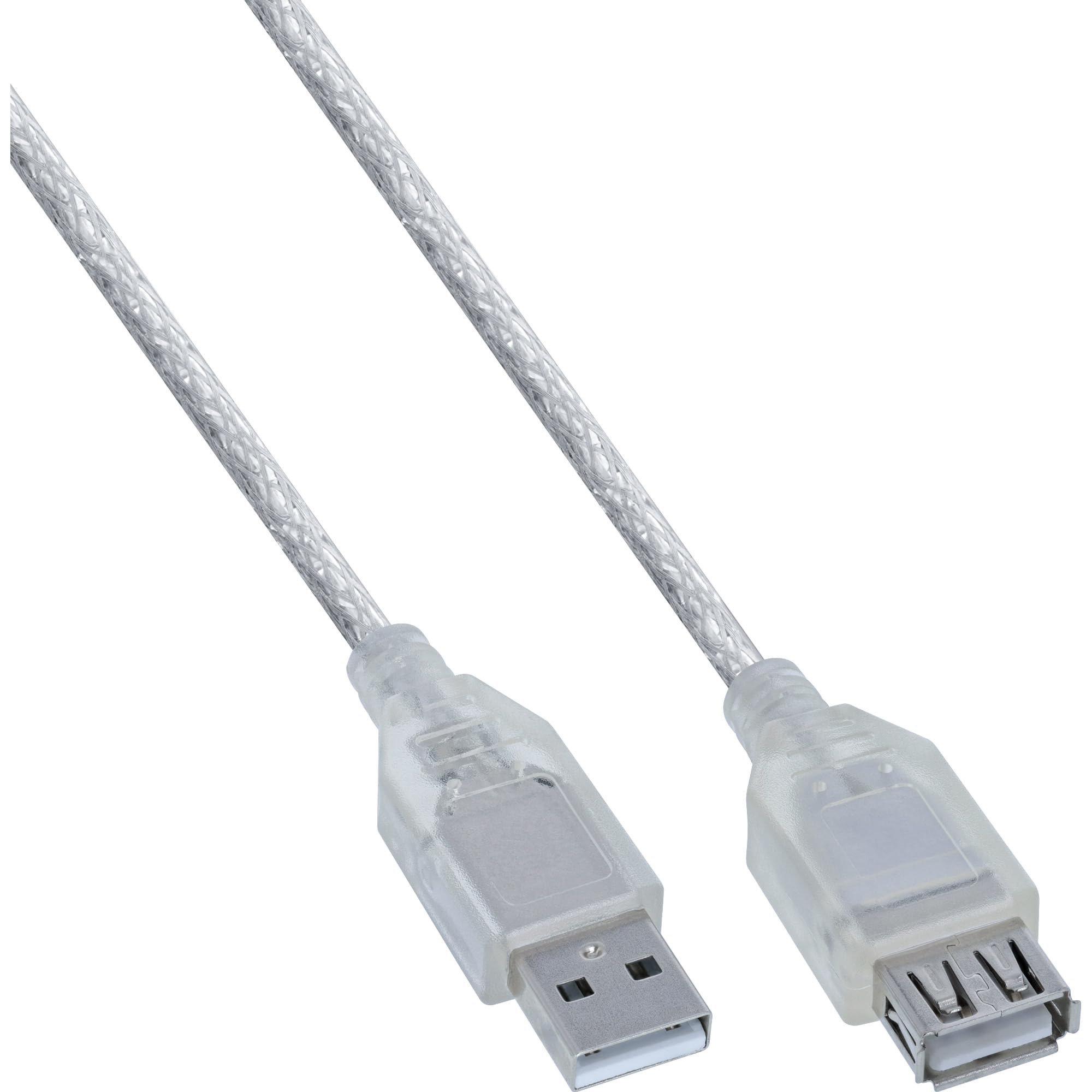 InLine USB 34650 0.5 m USB A/A transparent USB Cable – USB (Cables 0.5 m; USB A; USB A; male/female, transparent, right)
