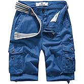 FOURSTEEDS Women's Cotton Loose Fit Zipper Multi-Pockets Twill Bermuda Drawstring Women Cargo Shorts