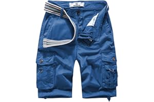 FOURSTEEDS Women's Cotton Loose Fit Zipper Multi-Pockets Twill Bermuda Drawstring Women Cargo Shorts