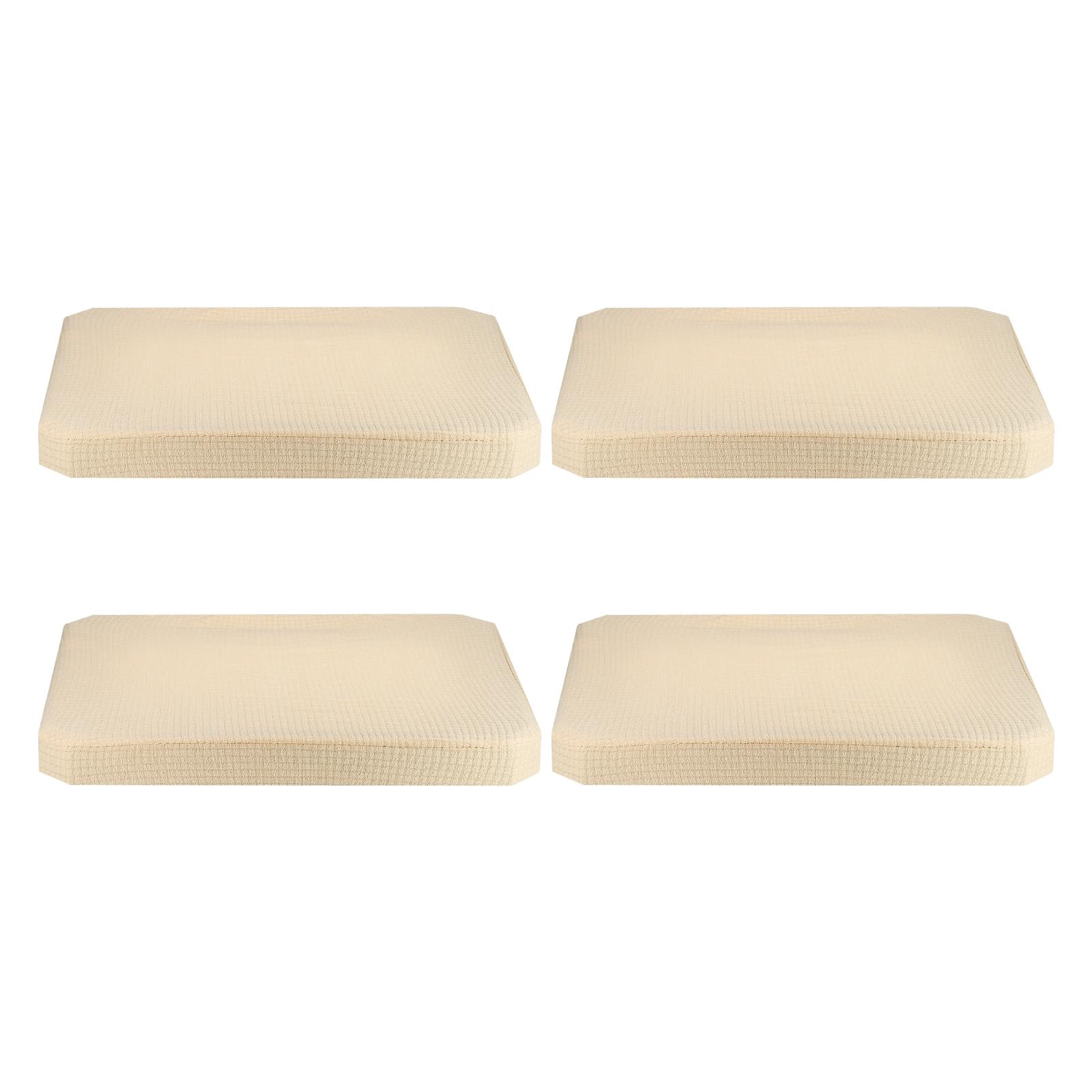 PATIKIL Chair Seat Covers Rectangle, 4 Pack Washable Dining Chair Covers Removable Dining Protector Slipcovers for Home Kitchen Party, Cream Color
