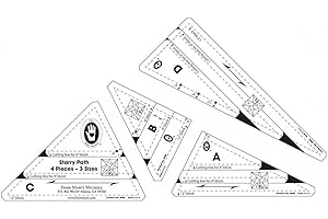 Marti Michell 8586M TEMPLATE STARRY PATH-SET OF 4, Clear, 9-1/2 x 6-1/2 inch