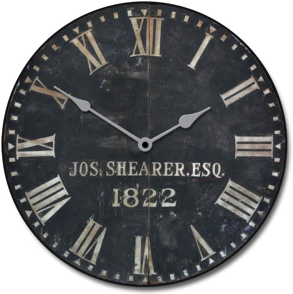 1822 Old Sheriffs Wall Clock | Ultra Quiet Quartz Mechanism | Hand Made in USA Beautiful Crisp Lasting Color | Comes in 8 Sizes