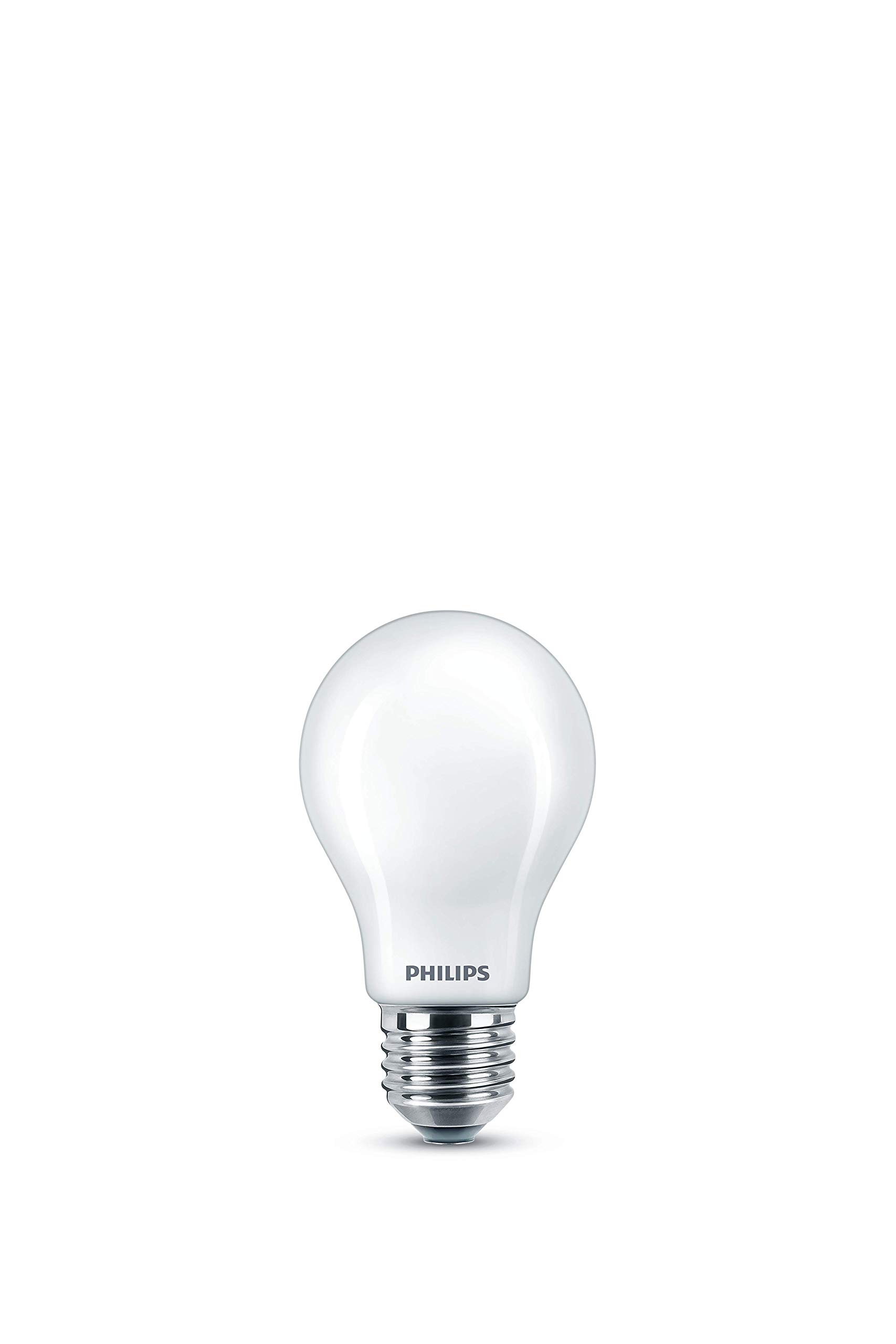 Philips LED Premium Classic A60 Frosted Light Bulb 2 Pack [E27 Edison Screw] 60W, Cool White 4000K, Non Dimmable