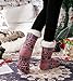 EBMORE Women Slipper Fuzzy Socks Fluffy Cozy Cabin Warm Winter Soft Thick Comfy Fleece Christmas Anti Slip Home Stocking Stuffer(Light Purple)