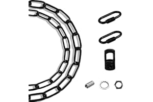 Arncmiv Pendant Light Fixture Chain,Heavy Duty Chain for Light Fixture,Black Ceiling Light Fixture Extra Lighting Chains (Black,12 inch)