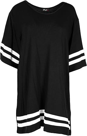 baggy black and white striped shirt