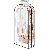 Clear Garment Bags for Open Closet 40"/ Zippered Plastic Suit Covers for Men & Women/Hanging Clothes Storage for Dress, Coat, Shirt (1Pcs 40 inch)