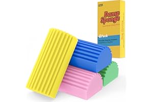Cleaning Duster Sponge Damp Tool - 4 Pack Shadowgallery Reusable Household Sponges Dusters Magical Dust Sponge for Cleaning Blinds, Glass, Baseboards, Vents, Mirrors, Window Track Grooves (Multi)