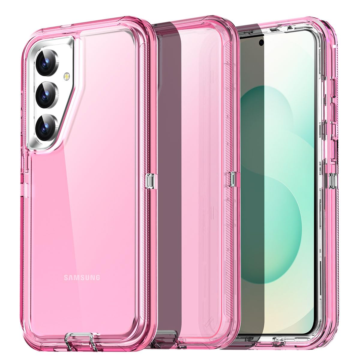 AICase for Samsung Galaxy S25 Plus Case Clear 3 in 1 Heavy Duty Drop Protection Full Body Rugged Shockproof/Dust Proof 3-Layer Military Protective Tough Durable Cover for Galaxy S25 Plus 6.7"_2