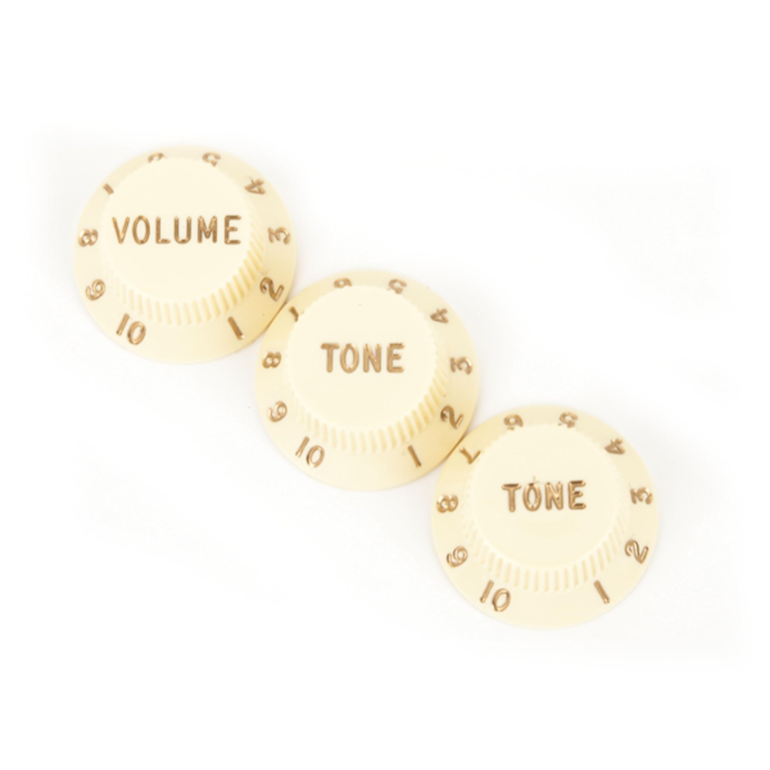 Fender® Strat® Pot Knobs (Volume/Tone/Tone), parchment