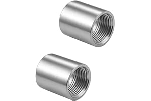 Carvedexquisitely Stainless Steel Coupling, 304 Stainless Steel Cast Pipe Fittings,1" x 1" NPT Female Thread (Pack of 2)