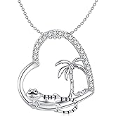 Dralox Cute Animal Gifts 925 Sterling Silver Heart Pendant Jewelry duck/chicken/hedgehog/horse/dog/lizard Necklace Cute Animal Pendant Jewelry for Women