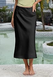 Women's Satin High Waist Hidden Elasticized