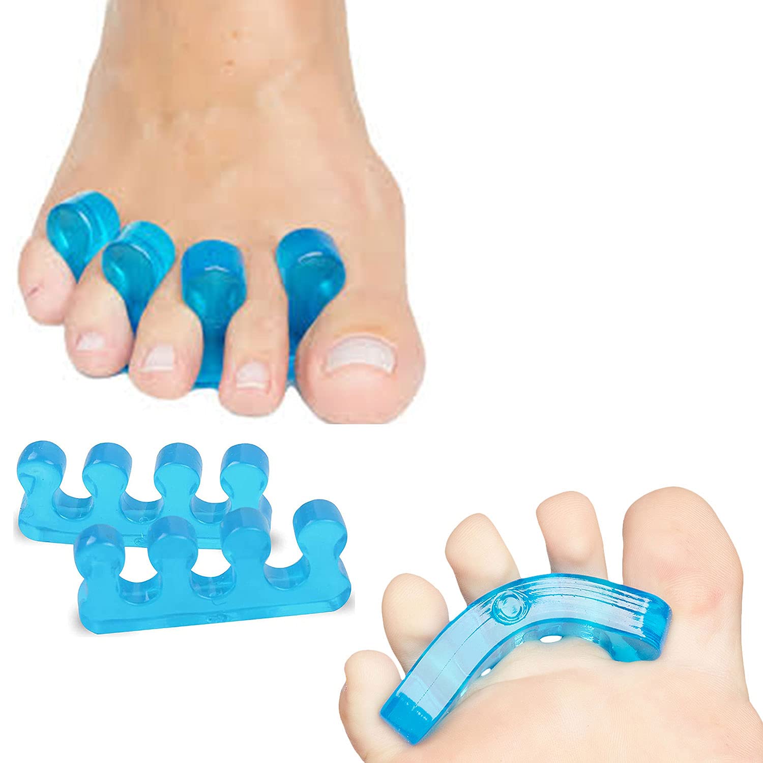 Pedimend 2 Pair Gel Toe Stretcher and Toe Separator. Bunion Relief, Hammer Toes, Pedicure, for Women and Men. Instant pain relief after Yoga and other sporting activities