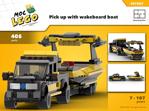 Download Pick up with wakeboard boat (Instruction Only): MOC LEGO (English Edition) PDF