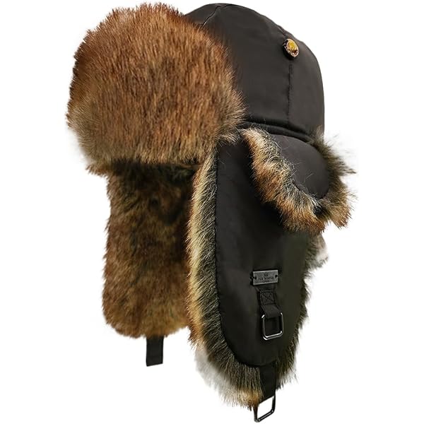 THE GREAT x Edie Bauer. Brown Tan Sherpa Bomber Hat Amazon.com: Eddie Bauer Truckee Faux Fur Trapper Hat  main image 2