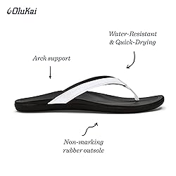 OLUKAI Womens Ho Opio White/onyx Sandal - 10