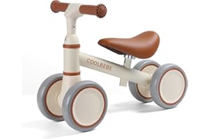 COOLBEBE Baby Balance Bike for 1 Year Old Boys Girls Gift, 2 Year Old Toddler Balance Bike with 4 Silent Wheels, One Year Old Birthday Gift Children for 12M-36M Pre-School