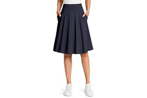 Viodia 24" Knee Length Long Skorts for Women Dressy Casual Midi Summer Travel Skort Modest Stretchy Skirts with Pockets