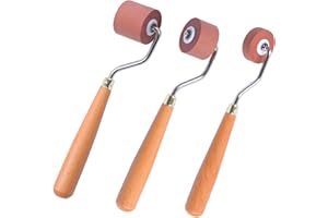 BANLTRE Rubber Brayer Roller for Printmaking, Ideal for Anti Skid Tape Construction Tools, Print,Craft Stamping Brayers for Wallpapers and Scrapbooks (0.4"+0.8"+1.18")
