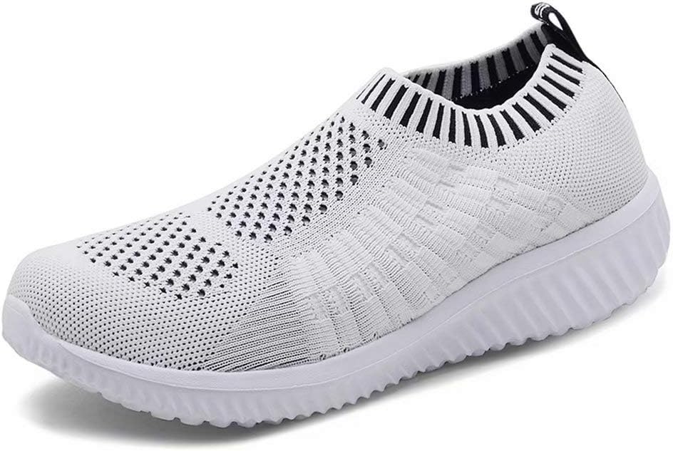 konhillWomen's Casual Walking Shoes Breathable Mesh Work Slip-on Sneakers