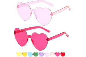 KICOFIT Sunglasses Women Girls Halloween 80s Neon Accessories Party Favor Heart Shape Candy Lover Outfit