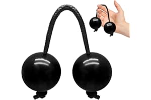 Jersvimc 2 Pair Aslatua Shakers Kashaka Shaker Instrument, African Rhythmic Ball Hand Percussion Musical Black Shaker Balls for Adults