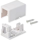 LOGICO 50 Pack Surface Mount Box 1 Port Single Hole Keystone Jack Cat5e/Cat6 White